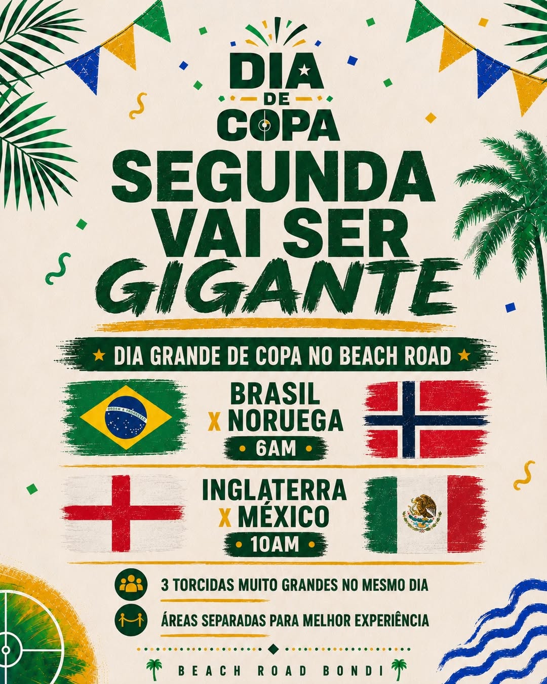 Dia de Copa: Brazil x Norway | Beach Road Bondi
